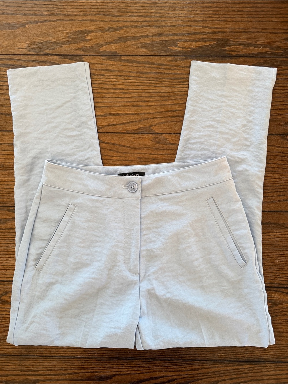CHARLIE B Light Blue Straight Leg Pants